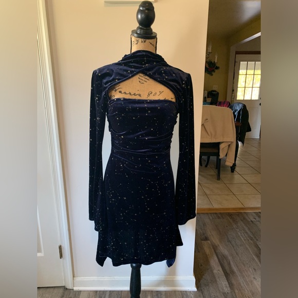 NWT CIDER Navy Star dress - Picture 3 of 3